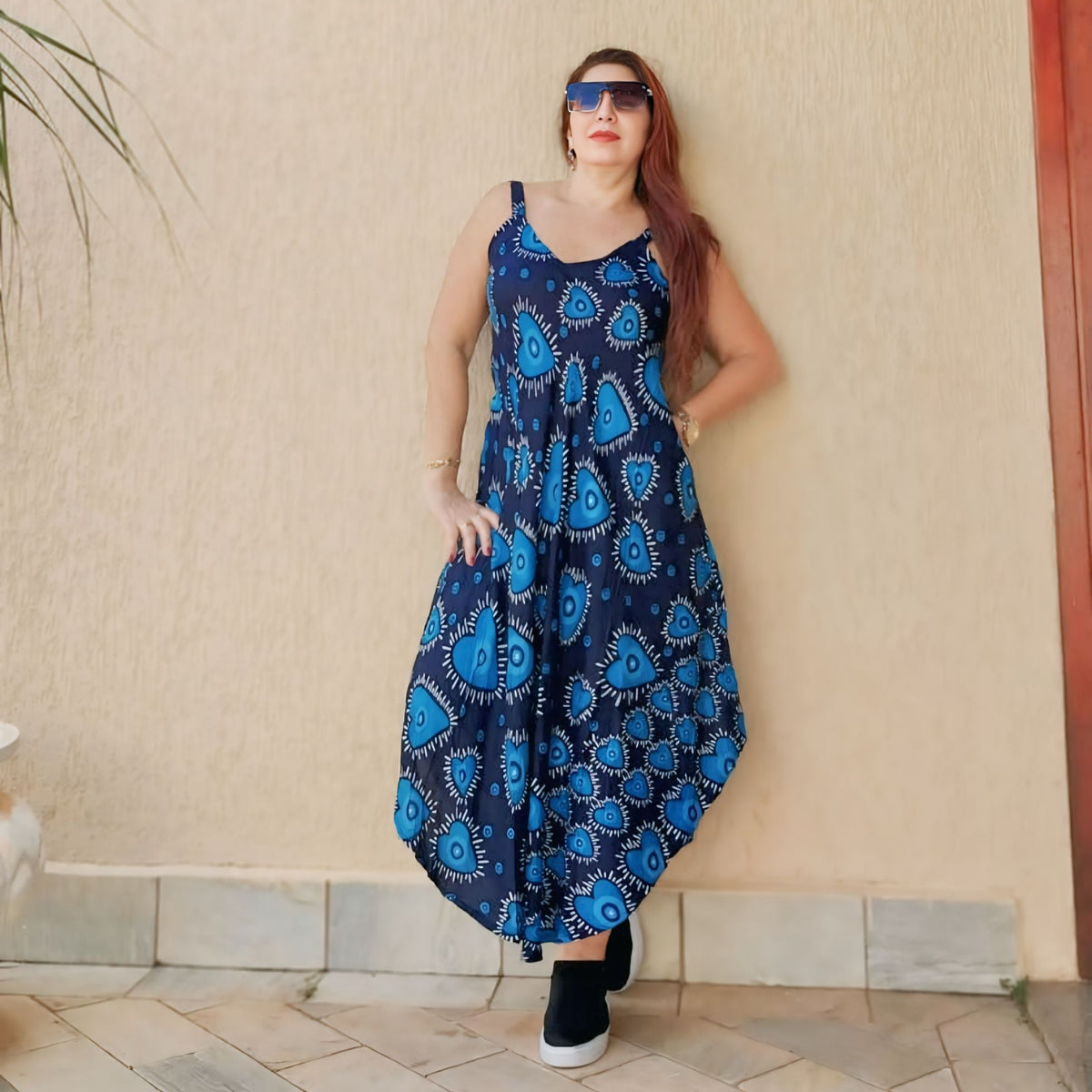 Vestido Trapézio olho grego